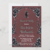 Bloed Rood Gotisch Zwart Bloemen Wijn Brunch & Bub Kaart (Voorkant)