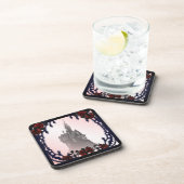 Bloed Roos Gothic Mansion Halloween Bier Onderzetter (Rechterzijde)