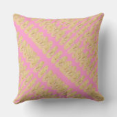 Bloed roze en geel mini fliplops patroon kussen (Achterkant)
