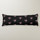 Bloed roze en zwarte Filigree Heart Body Pillow Lichaamskussen (Voorkant)