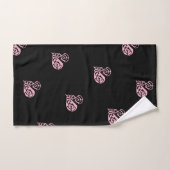Bloed roze en zwarte Filigree Heart Towel Set Bad Handdoek (Handdoek)