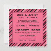 Bloed roze en zwarte striped uitnodigingen (Voorkant)