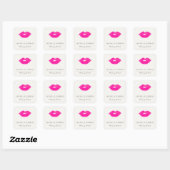 Bloed roze lips Waterverf Makeup artiest Vierkante Sticker (Vel)