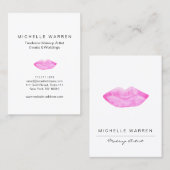Bloed roze lips Waterverf Makeup artiest Visitekaartje (Voorkant / Achterkant)