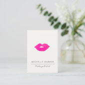 Bloed roze lips Waterverf Makeup artiest Visitekaartje (Staand voorkant)
