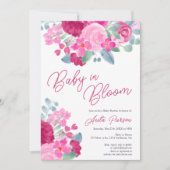 Bloed roze waterverf baby shower kaart (Voorkant)