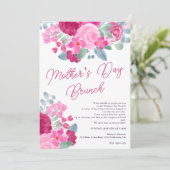 Bloed roze waterverf moederdag kaart (Staand voorkant)