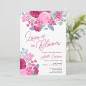 Bloed roze waterverf vrijgezellenfeest kaart (Staand voorkant)