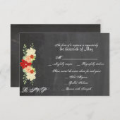 Bloed Sinaasappel Bloem Bruiloft Respons Kaart (Voorkant / Achterkant)
