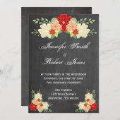 Bloed Sinaasappel Bloem Krijtbord Bruiloft Uitnodi Kaart (Voorkant / Achterkant)