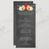 Bloed Sinaasappel Bloem Krijtbord Wedding Menu (Voorkant / Achterkant)