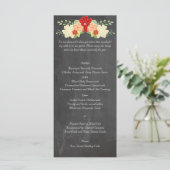 Bloed Sinaasappel Bloem Krijtbord Wedding Menu (Staand voorkant)