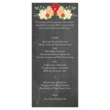 Bloed Sinaasappel Bloem Krijtbord Wedding Menu
