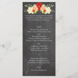 Bloed Sinaasappel Bloem Krijtbord Wedding Menu