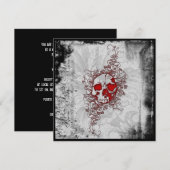 Bloed Skull Gothic Grunge Invitation Kaart (Voorkant / Achterkant)