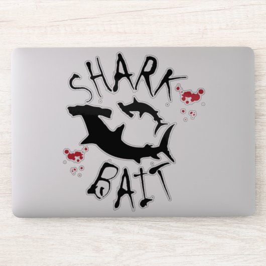 Bloed Splashed Shark aas Grappig surfen Sticker (Computer)