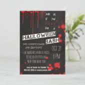 Bloed Splatter Chalkboard Cool Halloween Kaart (Staand voorkant)