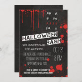 Bloed Splatter Chalkboard Cool Halloween Kaart (Voorkant / Achterkant)