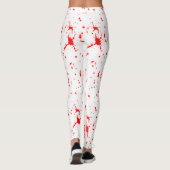Bloed Splatter Rood & Wit Halloween Leggings (Achterkant)