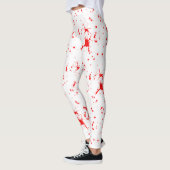 Bloed Splatter Rood & Wit Halloween Leggings (Links)