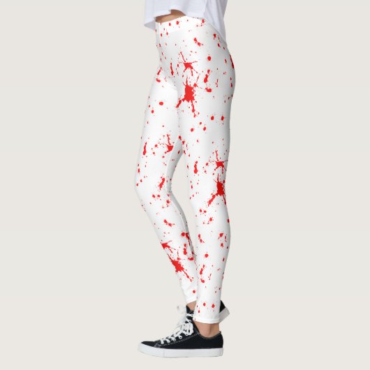 Bloed Splatter Rood & Wit Halloween Leggings (Links)