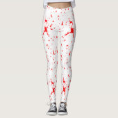 Bloed Splatter Rood & Wit Halloween Leggings (Voorkant)
