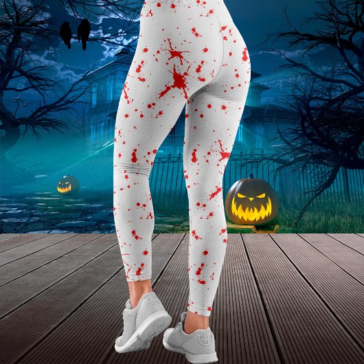 Bloed Splatter Rood & Wit Halloween Leggings