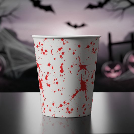 Bloed Splatter Rood & Wit Halloween Papieren Bekers