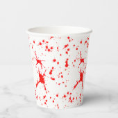 Bloed Splatter Rood & Wit Halloween Papieren Bekers (Achterkant)