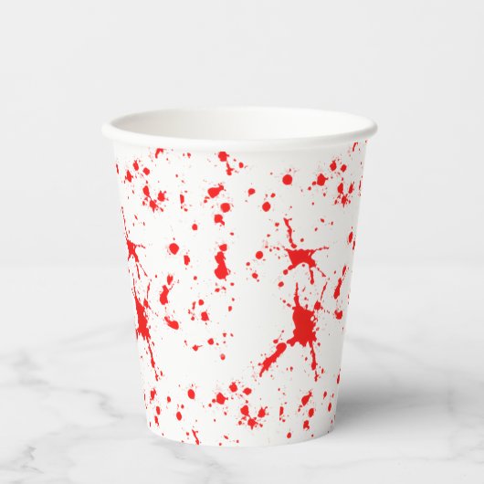 Bloed Splatter Rood & Wit Halloween Papieren Bekers (Voorkant)