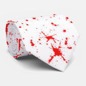 Bloed Splatter Rood & Wit Halloween Stropdas (Opgerold)