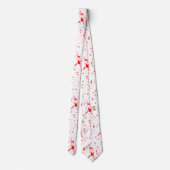 Bloed Splatter Rood & Wit Halloween Stropdas (Achterkant)