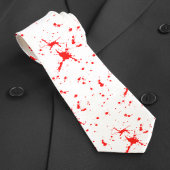 Bloed Splatter Rood & Wit Halloween Stropdas
