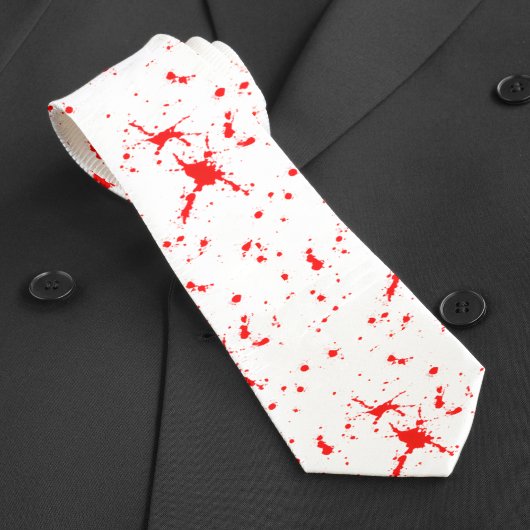 Bloed Splatter Rood & Wit Halloween Stropdas