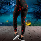 Bloed Splatter Rood & Zwart Halloween Leggings