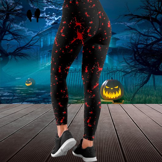 Bloed Splatter Rood & Zwart Halloween Leggings