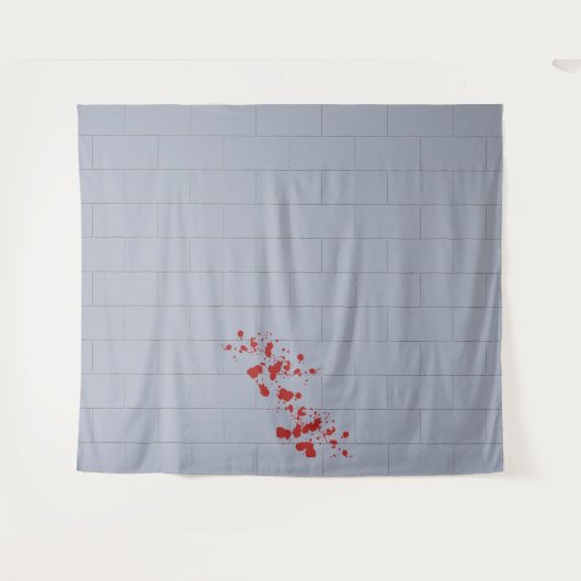 Bloed Splattered Block Wall Halloween Achtergrond Wandkleed (Voorkant (horizontaal))