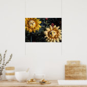 Bloed thee en rode string Happy Sunflower Print (Keuken)