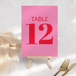 Bloed Typografie Roze en Red Modern Bat Mitzvah T Kaart<br><div class="desc">Vet Typografie Helderroze en rood Matig BBT Mitzvah Tabelnummer</div>