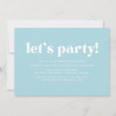Bloed Typografie Sky Blue Photo Graduparty Kaart (Achterkant)