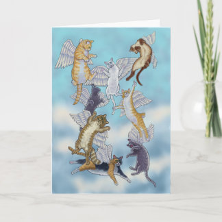 Bloed van Angel Cats door Rachel Armington Feestdagen Kaart