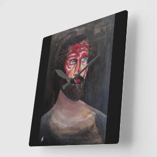 Bloed van Christus Schilderij van Alfred Fox Vierkante Klok