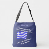 Bloed van Hellas en Ouzo gepersonaliseerd Crossbody Tas (Achterkant)