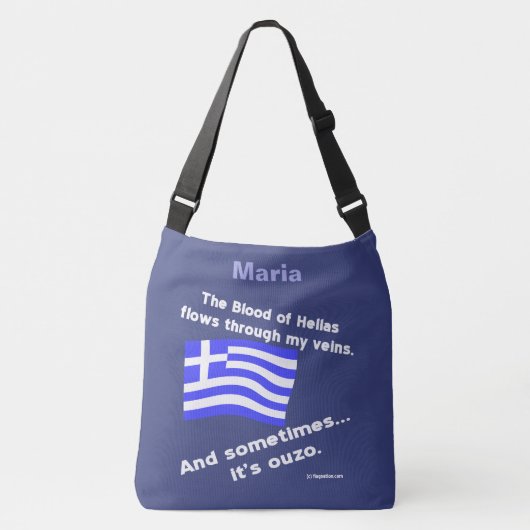 Bloed van Hellas en Ouzo gepersonaliseerd Crossbody Tas (Voorkant)