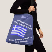 Bloed van Hellas en Ouzo gepersonaliseerd Crossbody Tas (Dichtbij)