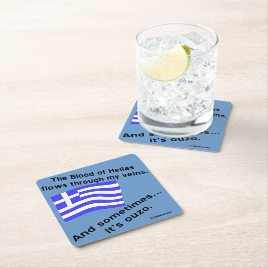 Bloed van Hellas en Ouzo Kartonnen Onderzetters (Insitu)