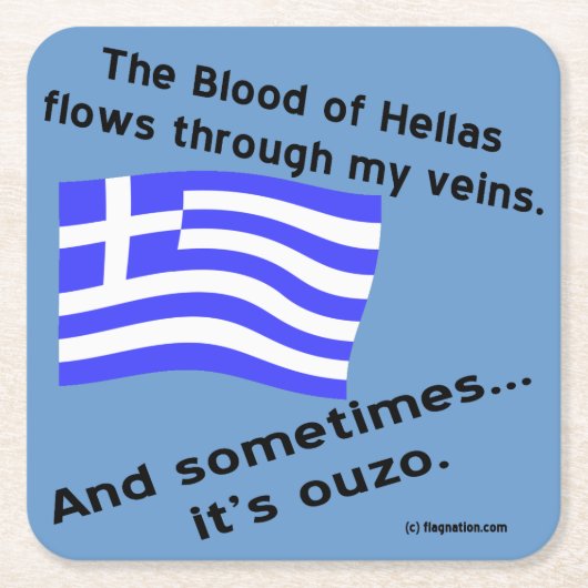 Bloed van Hellas en Ouzo Kartonnen Onderzetters (Voorkant)