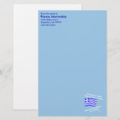 Bloed van Hellas en Ouzo Persoonlijk Briefpapier (Voorkant / Achterkant)