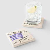 Bloed van Hellas en Ouzo Stenen Onderzetter (Zijkant)