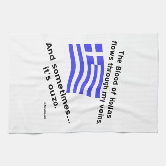 Bloed van Hellas en Ouzo Theedoek (Horizontaal)